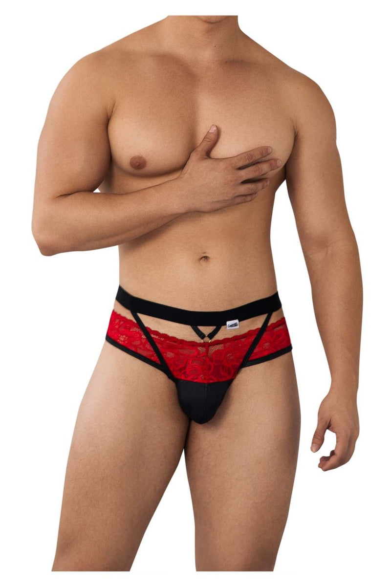 Candyman 99627 Color de Jockstrap de encaje rojo