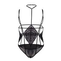 CandyMan 99645 Lace Bodysuit Color Black