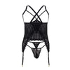 Candyman 99654x Mesh Two Piece Set Color Black