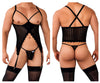 Candyman 99654 Mesh Two Piece Set Color Black