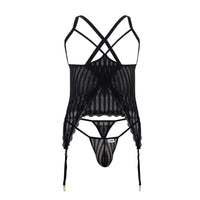 Candyman 99654 Mesh Two Piece Set Color Black