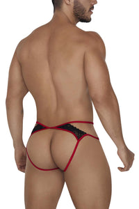 CandyMan 99663 Lace Jockstrap Color Red-Print