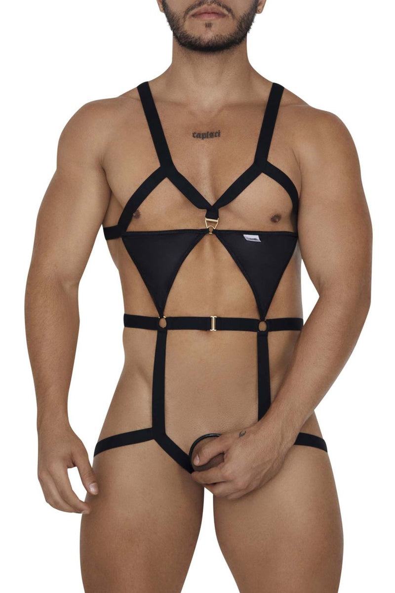 CandyMan 99665 Harness Bodysuit اللون أسود