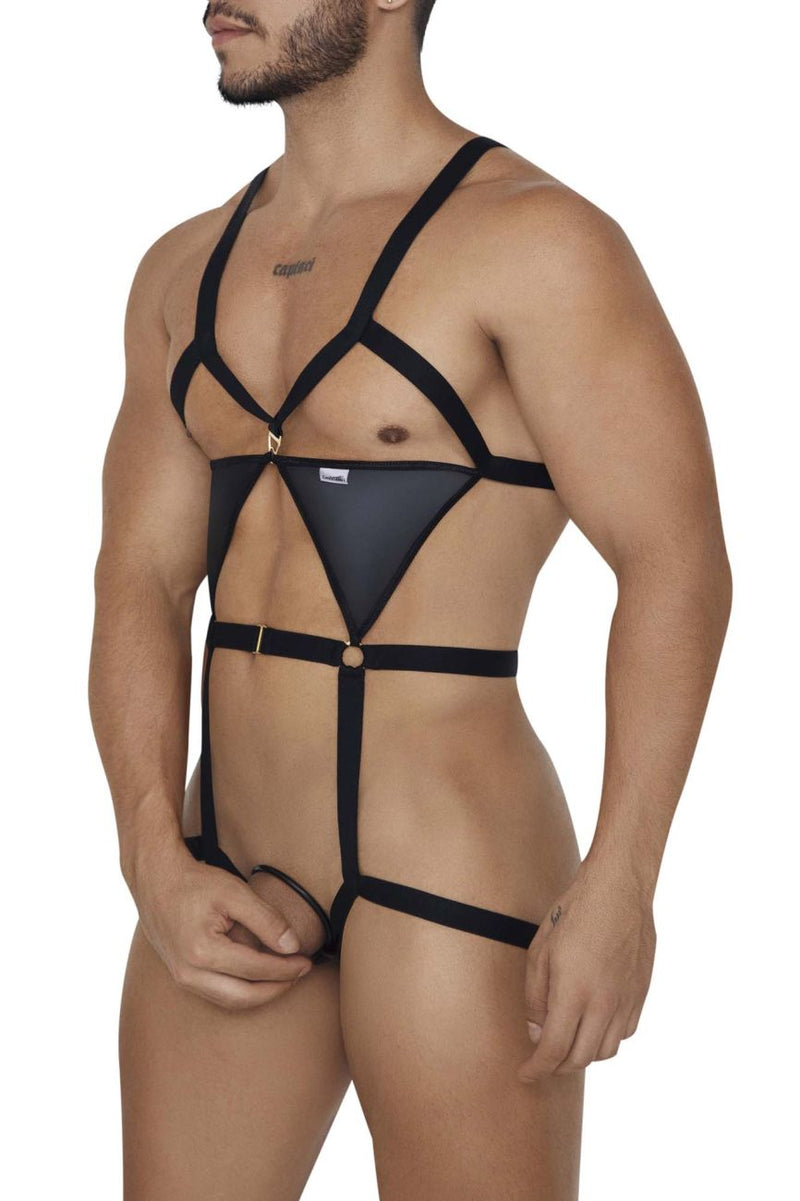 CandyMan 99665 Harness Bodysuit اللون أسود