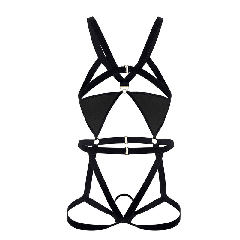 CandyMan 99665 Harness Bodysuit اللون أسود