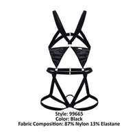 CandyMan 99665 Harness Bodysuit Color Black