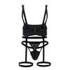 CandyMan 99667 Harness Bodysuit اللون أسود