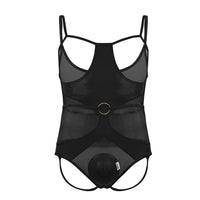 CandyMan 99670X Harness Bodysuit اللون أسود