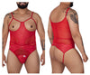 CandyMan 99670X Harness Bodysuit Color Red