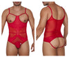 CandyMan 99670 Harness Bodysuit اللون الأحمر