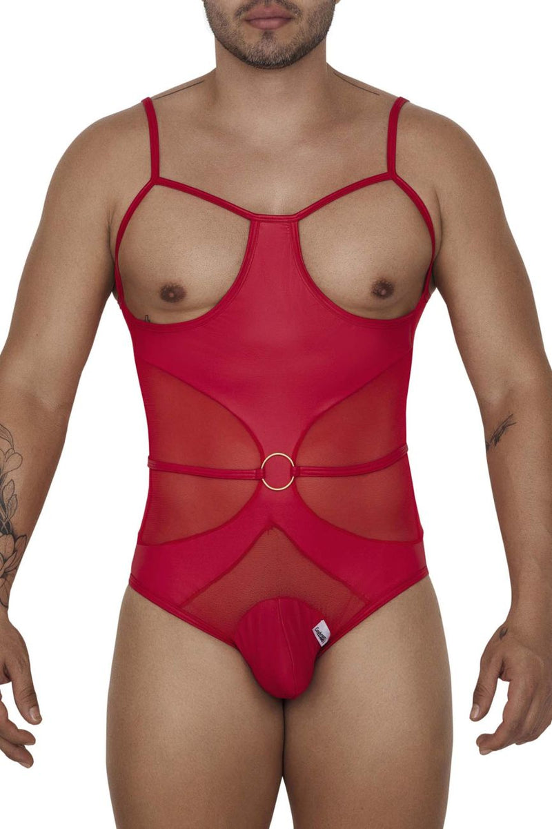 CandyMan 99670 Harness Bodysuit اللون الأحمر