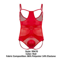 CandyMan 99670 Harness Bodysuit Color Red