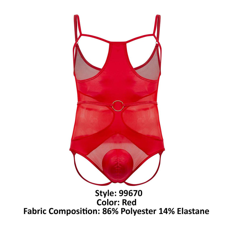 Candyman 99670 Harness Bodysuit Color rojo