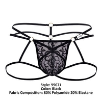 Candyman 99671 Lace Jock Thongs Color Black