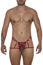 CandyMan 99671 Lace Jock Thongs Color Red