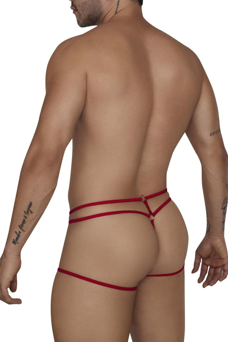 Candyman 99671 Lace Jock Thongs Color Red-Impreinte