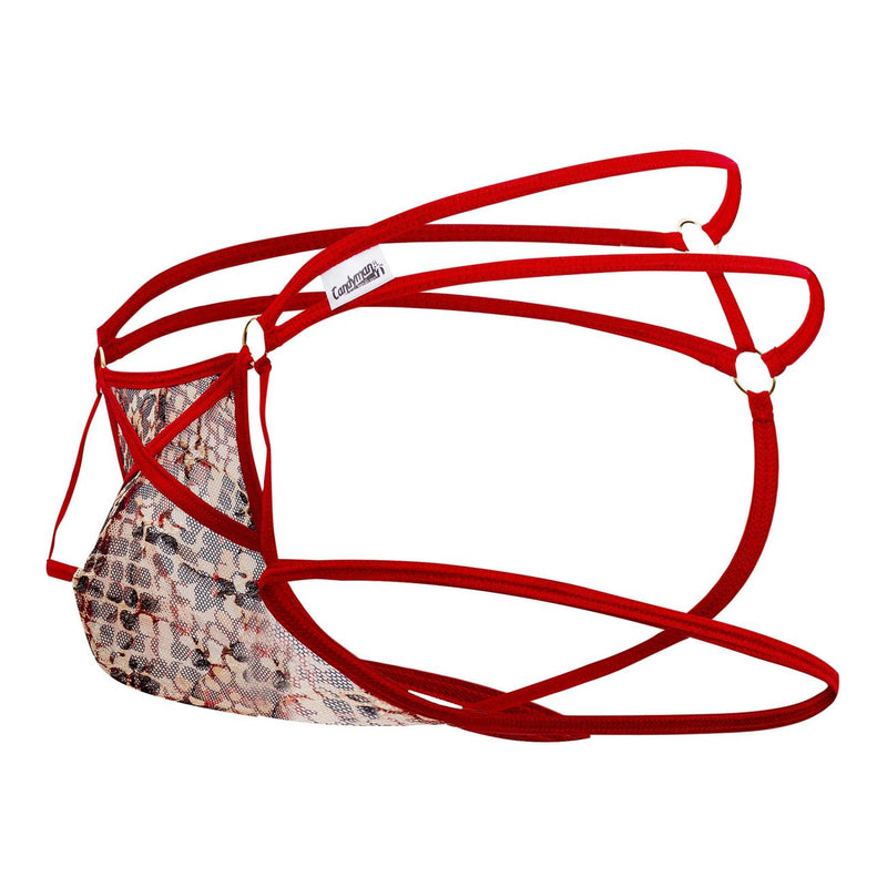 Candyman 99671 Lace Jock Thongs Color Red