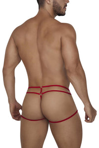 Candyman 99671 Lace Jock Thongs Color Red