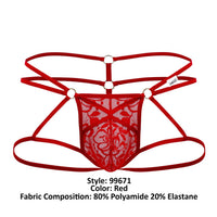 Candyman 99671 Lace Jock tangas color rojo