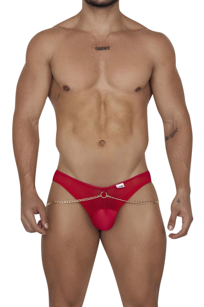 CandyMan 99672 Chain Jock Briefs Color Red