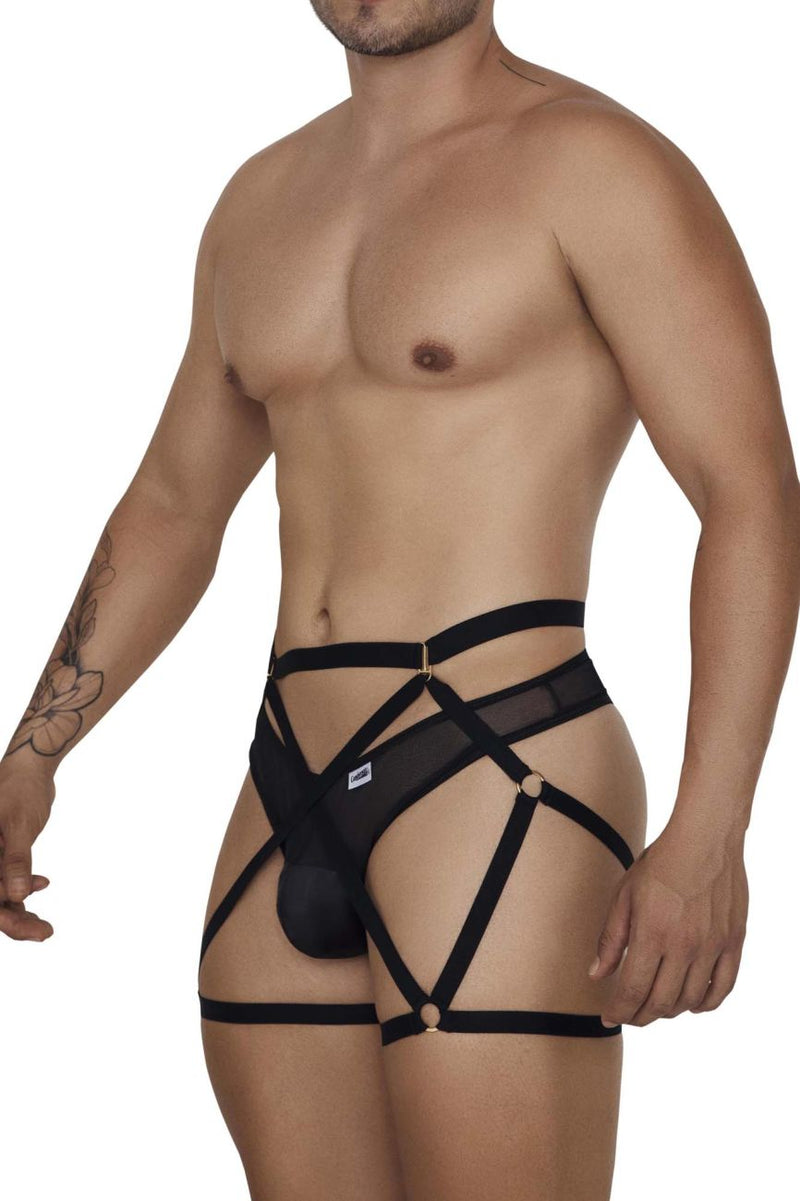 Candyman 99674 Garter Thongs Twong Two Piece Set Color noir