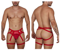 مجموعة CandyMan 99675 Garter Jock مكونة من قطعتين باللون الأحمر