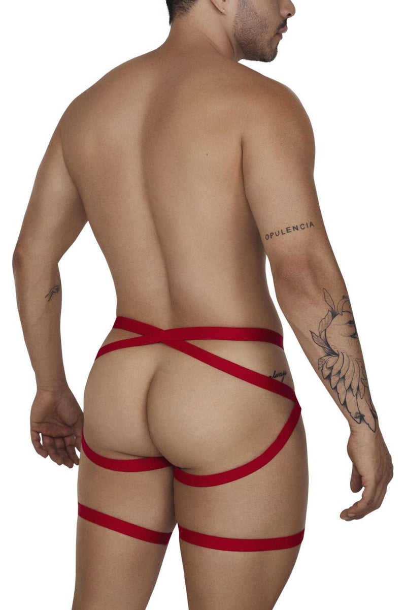 Candyman 99675 Garter Jock Two Piece Set Color rouge