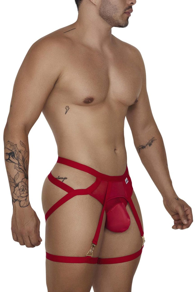 Candyman 99675 Garter Jock Two Piece Set Color rouge