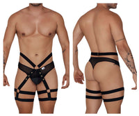 Candyman 99676 Garter Thongs Twong Two Piece Set Color noir