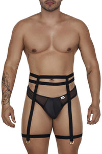 Candyman 99677 Garter tangas de dos piezas Color negro