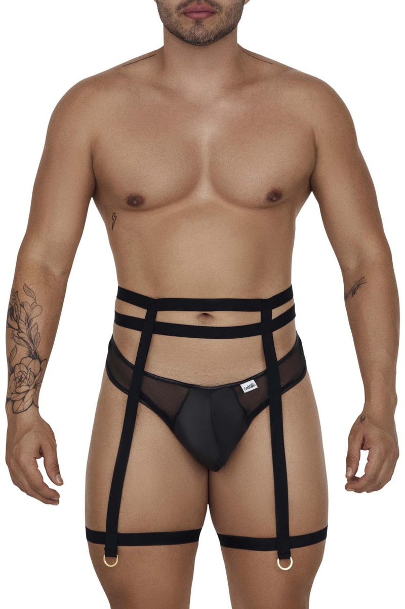 Candyman 99677 Garter Thongs Twong Two Piece Set Color noir