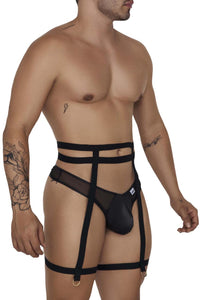 Candyman 99677 Garter Thongs Twong Two Piece Set Color noir