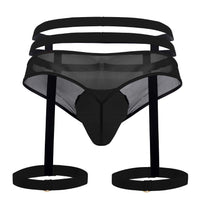 Candyman 99677 Garter Thongs Twong Two Piece Set Color noir