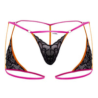 Candyman 99678 Garter Thongs Color Neon-Black