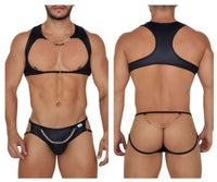 مجموعة CandyMan 99682 Harness Jock مكونة من قطعتين باللون الأسود