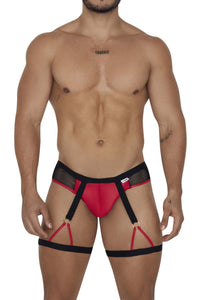 Candyman 99684 Garter Briefs Color Black-Red