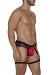 Candyman 99684 Garter Briefs Color Black-Red