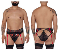 مجموعة CandyMan 99688X Garter Thongs مكونة من قطعتين، اللون أسود