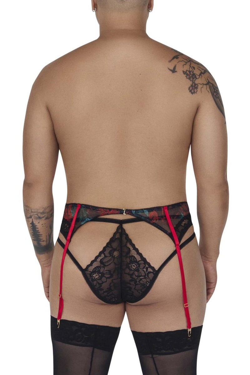 Candyman 99688x Garter Thongs Twong Two Piece Set Color noir