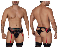 CandyMan 99688 Garter Thongs Two Piece Set Color Black