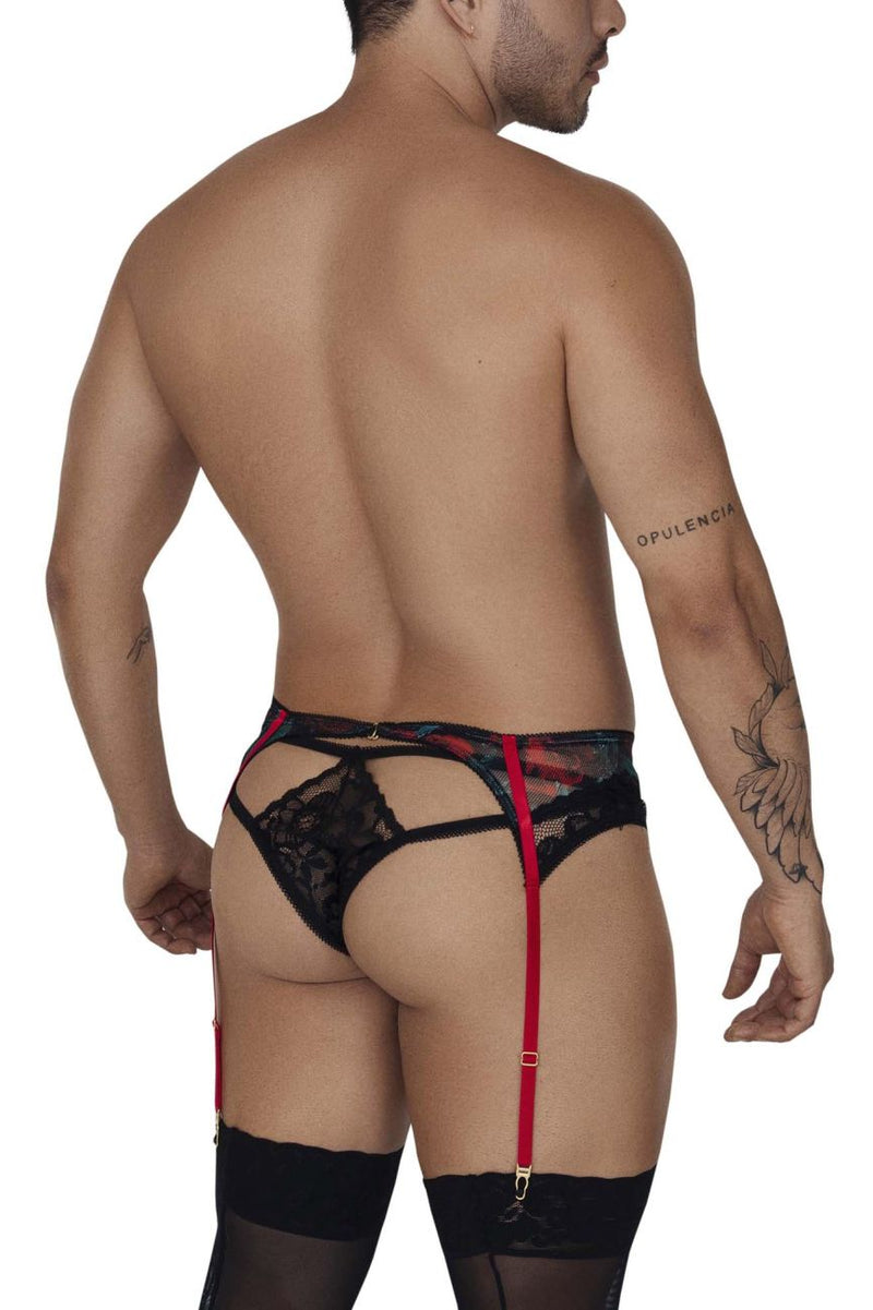 Candyman 99688 Garter Thongs Twong Two Piece Set Color noir