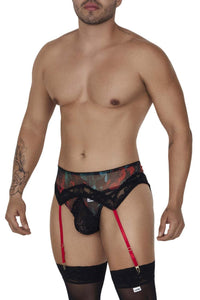 Candyman 99688 Garter Thongs Twong Two Piece Set Color noir