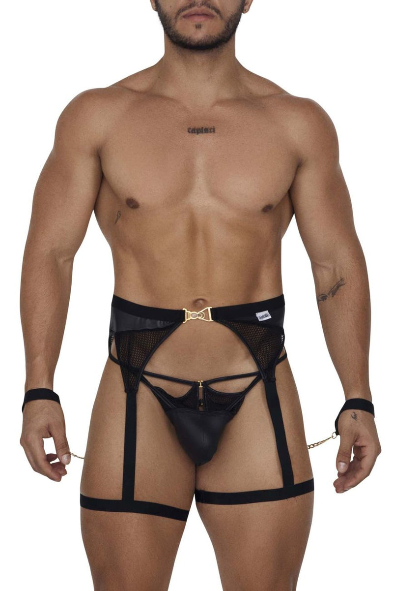 Candyman 99690 Garter Thongs Twoge Two Piece Set Color noir