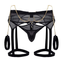 Candyman 99690 Garter Thongs Twoge Two Piece Set Color noir