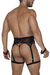 مجموعة CandyMan 99690 Garter Thongs قطعتين باللون الأسود