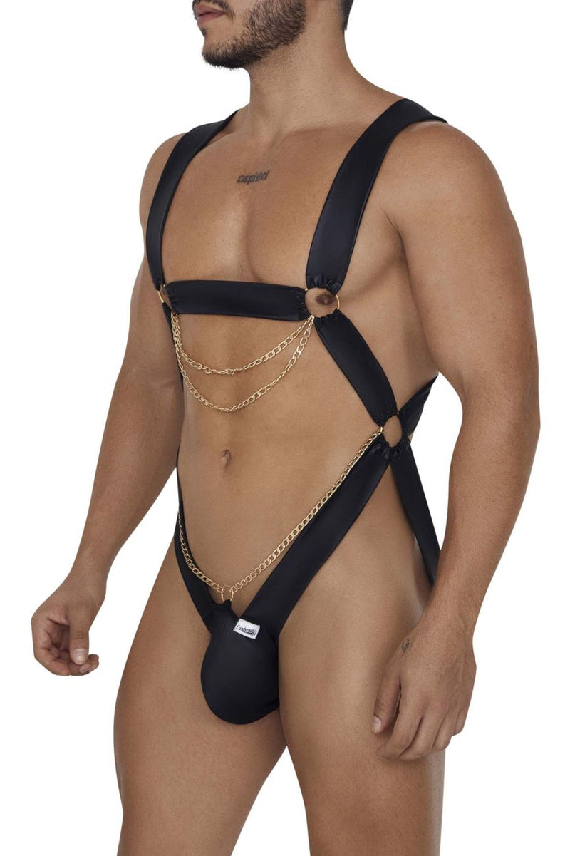 CandyMan 99695 Harness Bodysuit اللون أسود