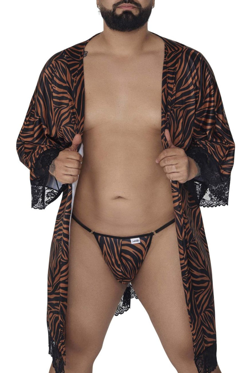 Candyman 99700x Robe Thong Twong Two Piece Set Color Animal Print