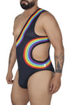 CandyMan 99702X Rainbow Bodysuit Color Black