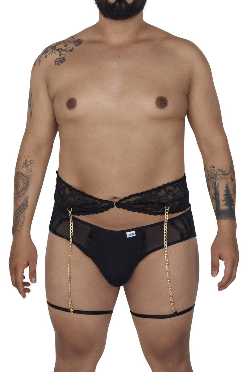 Candyman 99703x Garter Briefs Two Piece Set Color noir