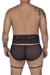 Candyman 99703x Garter Briefs de dos piezas Color negro